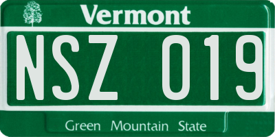 VT license plate NSZ019