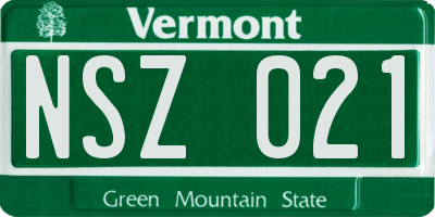 VT license plate NSZ021