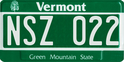 VT license plate NSZ022