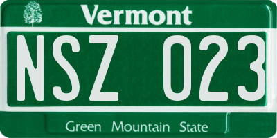 VT license plate NSZ023