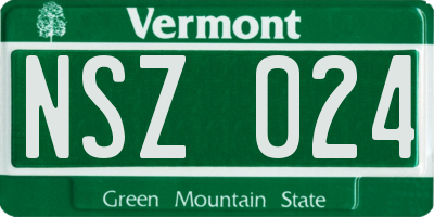 VT license plate NSZ024