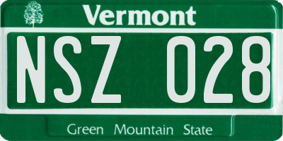VT license plate NSZ028