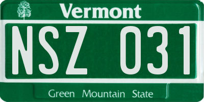 VT license plate NSZ031
