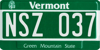 VT license plate NSZ037