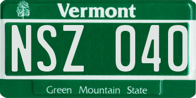 VT license plate NSZ040