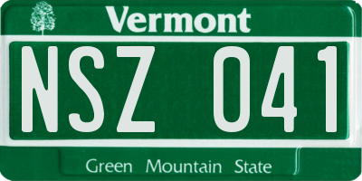 VT license plate NSZ041