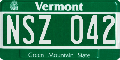 VT license plate NSZ042