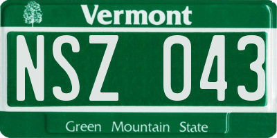 VT license plate NSZ043