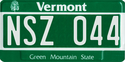 VT license plate NSZ044