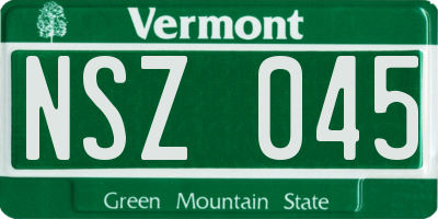 VT license plate NSZ045