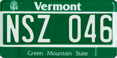VT license plate NSZ046