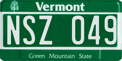 VT license plate NSZ049