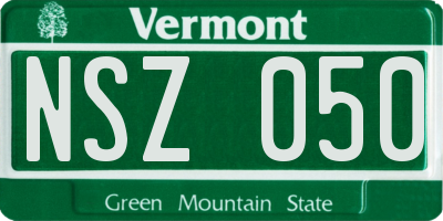 VT license plate NSZ050