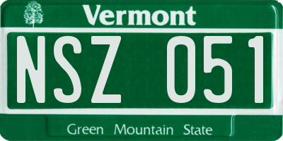 VT license plate NSZ051