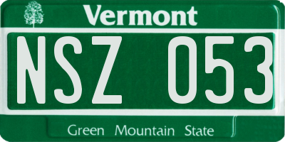 VT license plate NSZ053