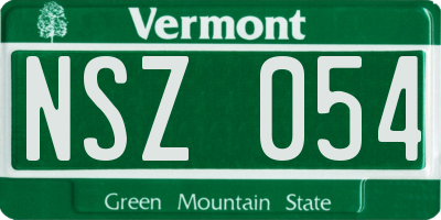 VT license plate NSZ054