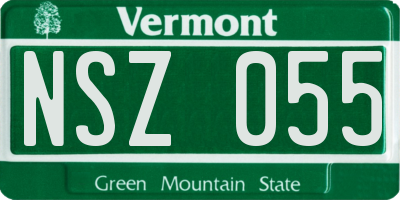 VT license plate NSZ055