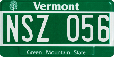 VT license plate NSZ056