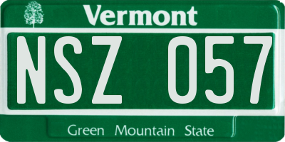 VT license plate NSZ057