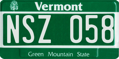 VT license plate NSZ058
