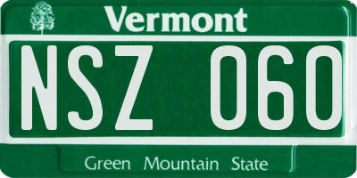 VT license plate NSZ060