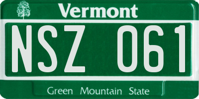 VT license plate NSZ061