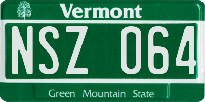 VT license plate NSZ064