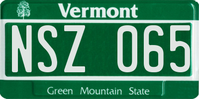 VT license plate NSZ065