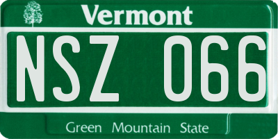 VT license plate NSZ066