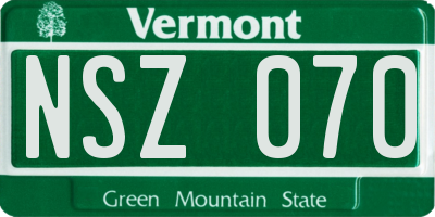 VT license plate NSZ070