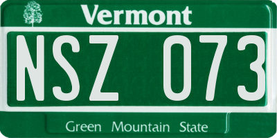 VT license plate NSZ073