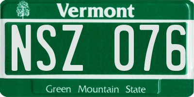 VT license plate NSZ076