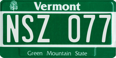 VT license plate NSZ077