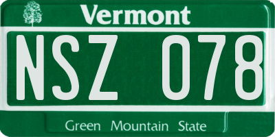 VT license plate NSZ078