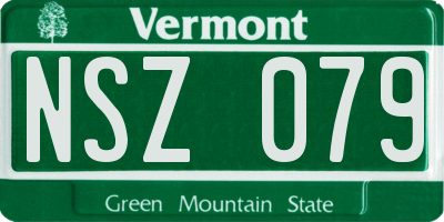 VT license plate NSZ079