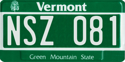 VT license plate NSZ081