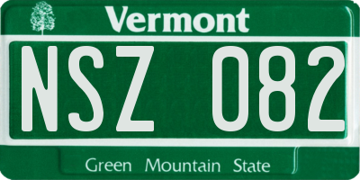 VT license plate NSZ082