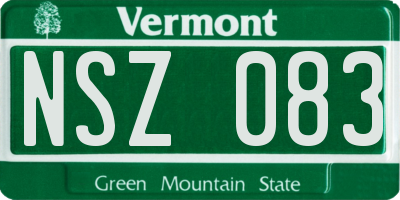 VT license plate NSZ083