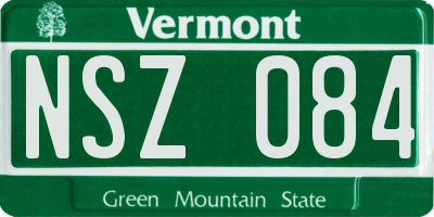 VT license plate NSZ084