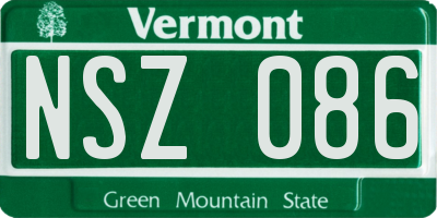 VT license plate NSZ086