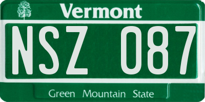 VT license plate NSZ087