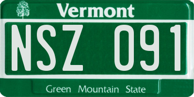 VT license plate NSZ091