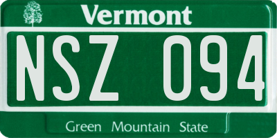VT license plate NSZ094