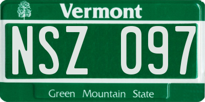 VT license plate NSZ097