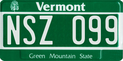 VT license plate NSZ099
