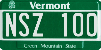 VT license plate NSZ100