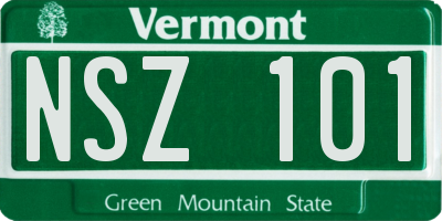 VT license plate NSZ101
