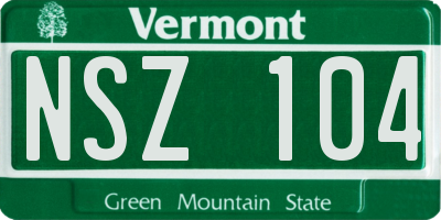 VT license plate NSZ104