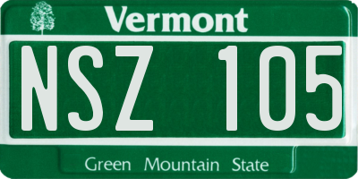 VT license plate NSZ105