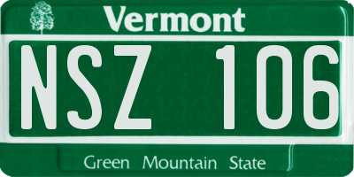 VT license plate NSZ106